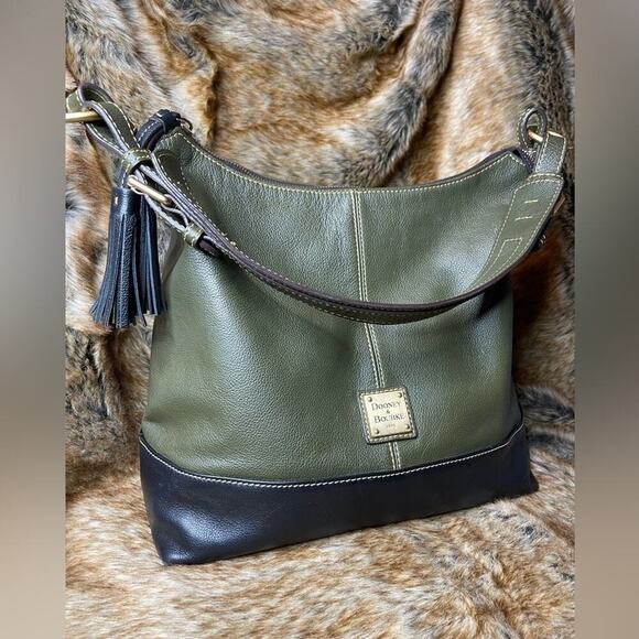 Vintage 1970 Dooney & Bourke Sophie Florentine Leather Block Hobo Shoulder - Picture 2 of 15